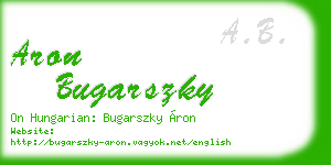 aron bugarszky business card